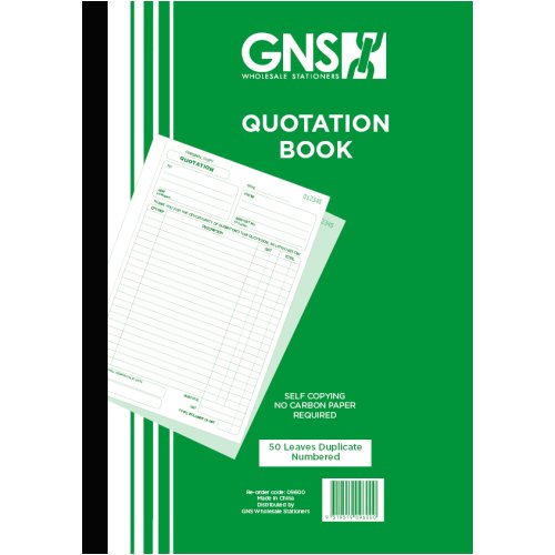 Quote Book - GNS - 9600 - Duplicate Carbonless - A4 - Pack 5