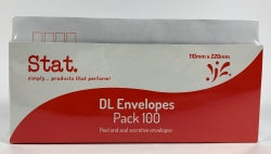 STAT ENVELOPE DL Peel and Seal Pack 25