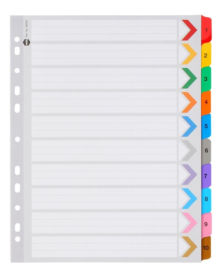 MARBIG A4 1-10 TAB DIVIDERS