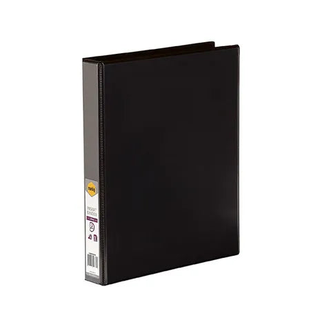 MARBIG CLEARVIEW INSERT BINDER A4 2D RING 25MM BLACK
