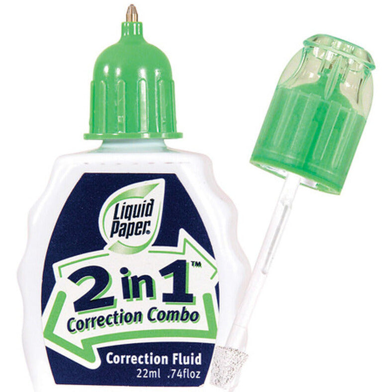 CORRECTION FLUID LIQUID PAPER COMBO (2 IN 1) 22ML BOTTLE