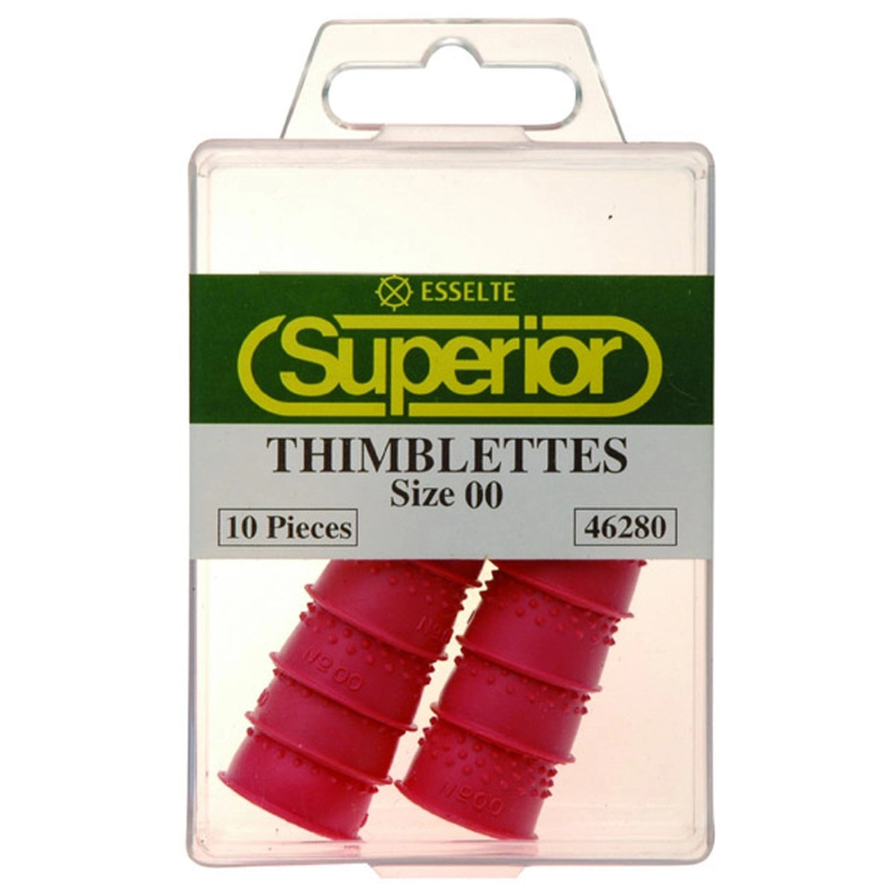 ESSELTE #46280 SUPERIOR THIMBLETTES SIZE 00 BOX 10 PINK