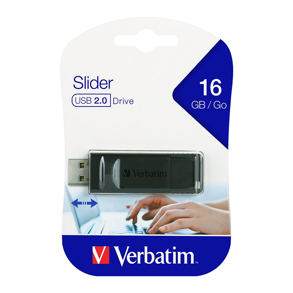 VERBATIM STORE&#39;N&#39;GO USB SLIDER 16GBUSB SLIDER 16GB BLACK