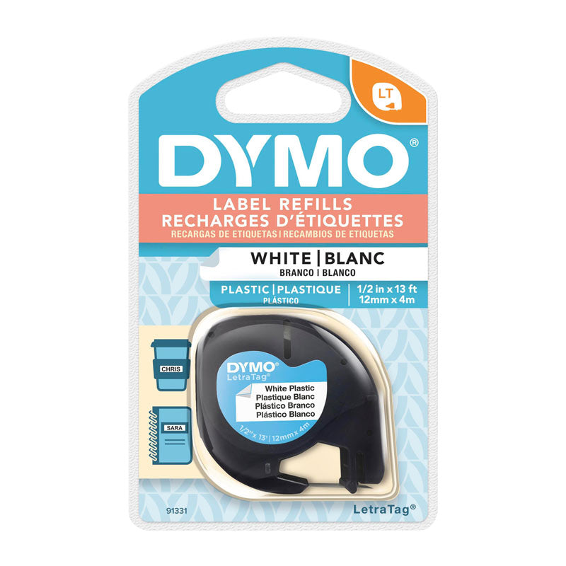 Dymo LT Plastic 12mm x 4m White