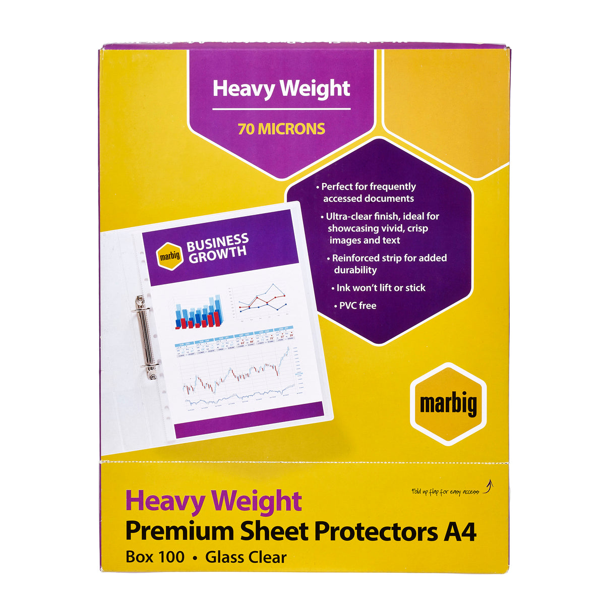 MARBIG SHEET PROTECTORS A4 HEAVYWEIGHT (100 PACK)