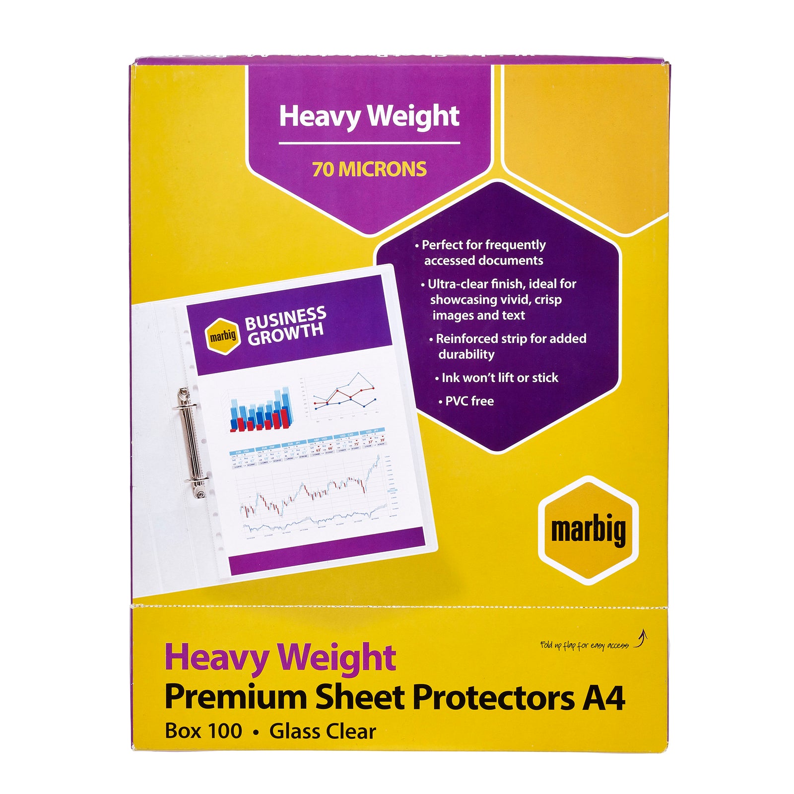 MARBIG SHEET PROTECTORS A4 HEAVYWEIGHT (100 PACK)