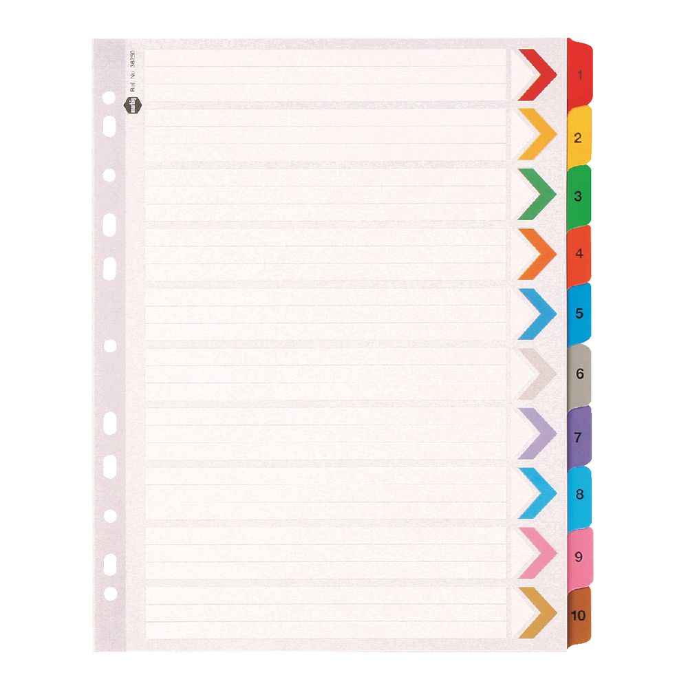 MARBIG A4 1-10 TAB DIVIDERS