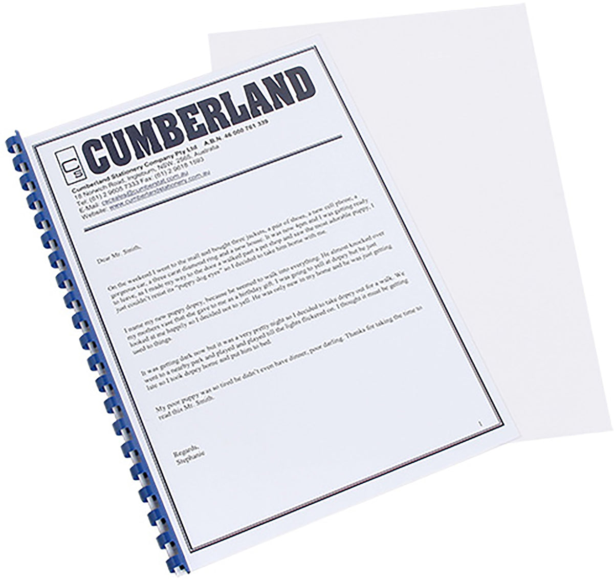 A4 CUMBERLAND BINDING FRONT CLEAR COVERS
