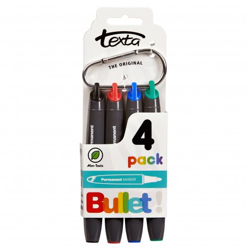 TEXTA BULLET PERMANENT MARKER (PACK 4)