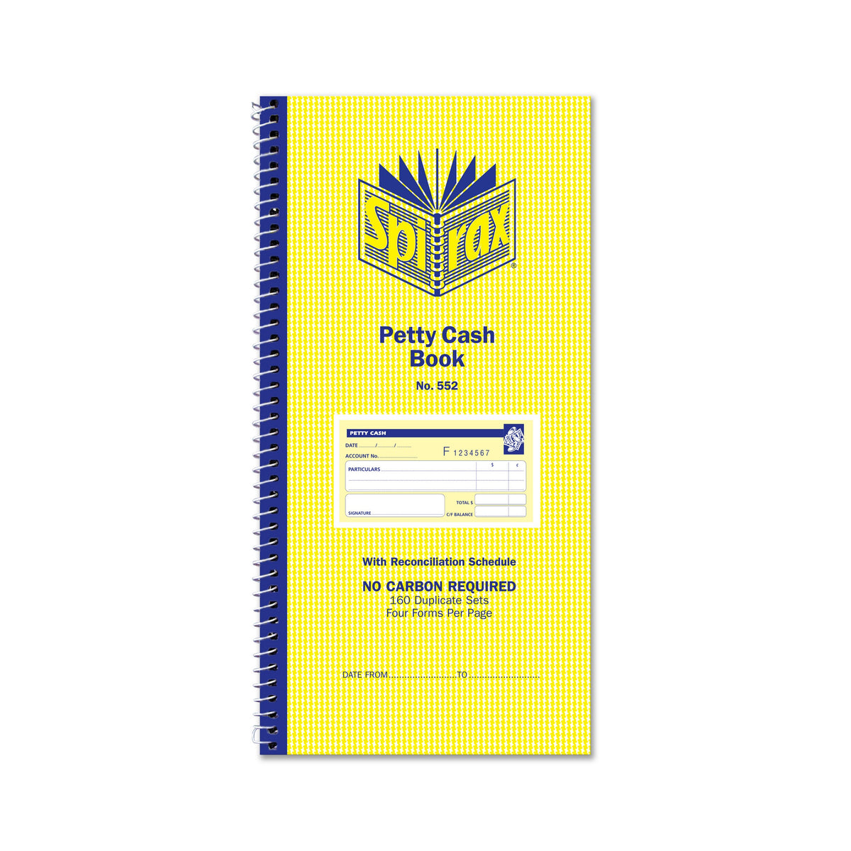 SPIRAX NO. 552 PETTY CASH BOOK 279X144MM