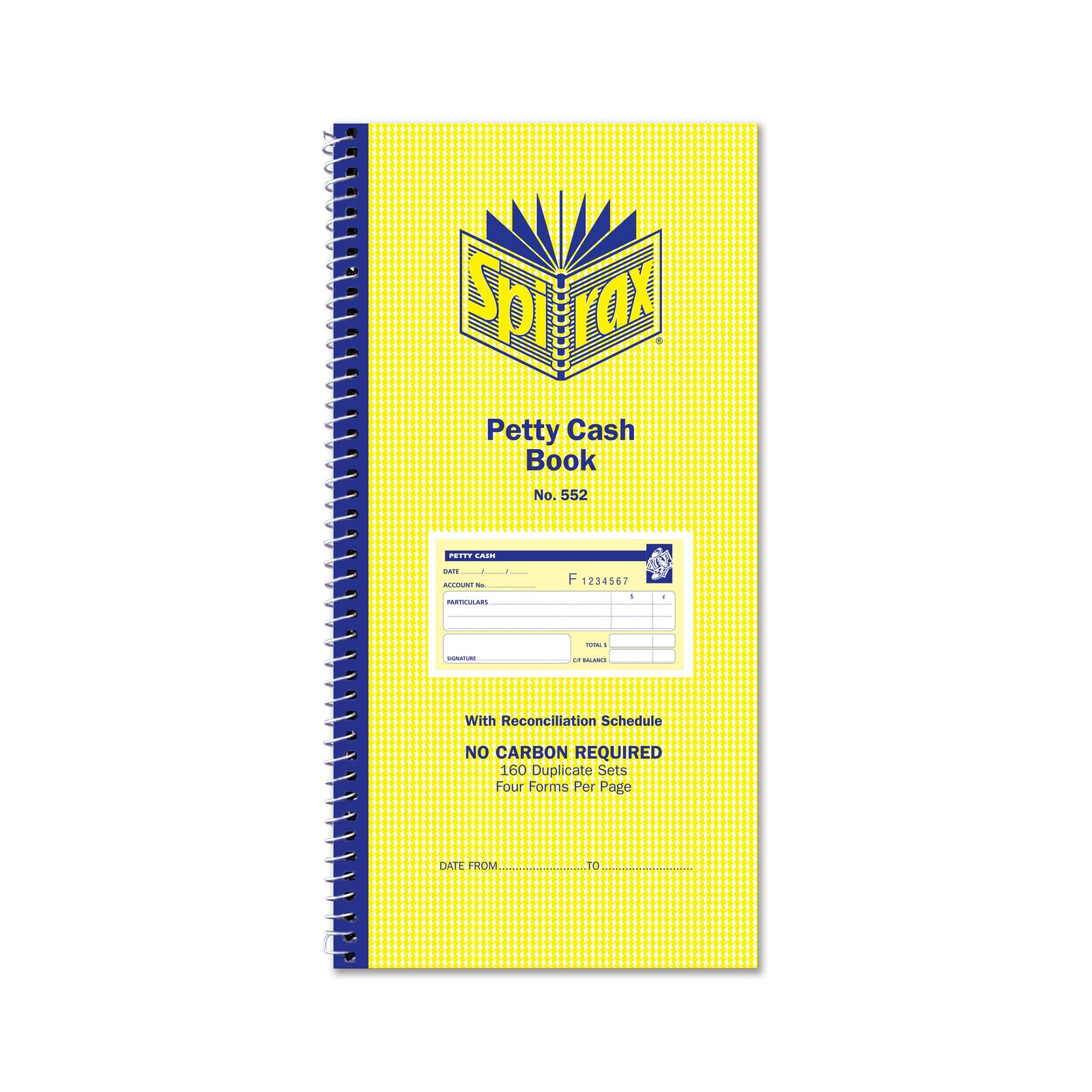 SPIRAX NO. 552 PETTY CASH BOOK 279X144MM