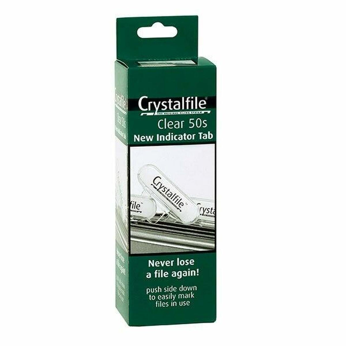 CRYSTALFILE INDICATOR TAB CLEAR 50s