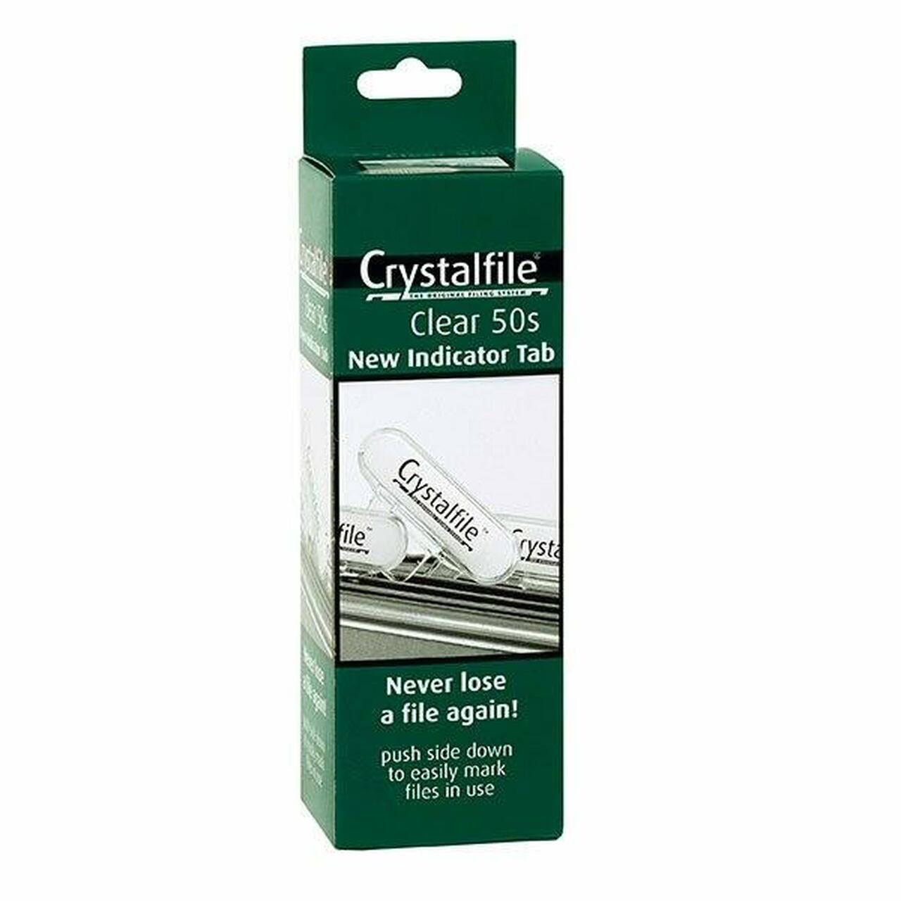 CRYSTALFILE INDICATOR TAB CLEAR 50s