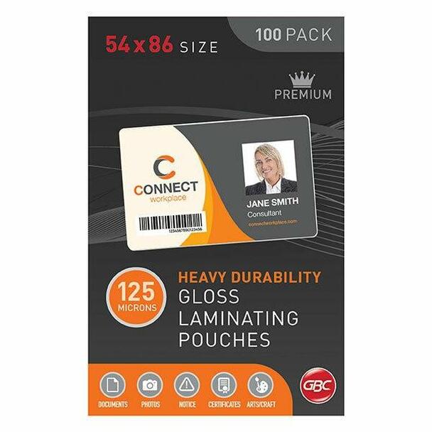 GBC 54x86 SIZE LAMINATING POUCHES GLOSS