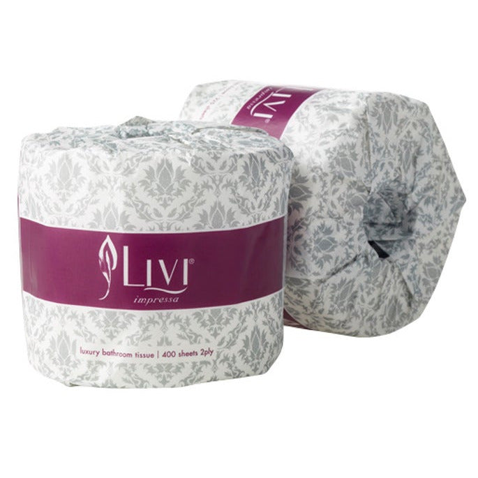 TOILET TISSUE LIVI IMPRESSA CORE SCENTED 2PLY 400S CARTON OF 48 ROLLS