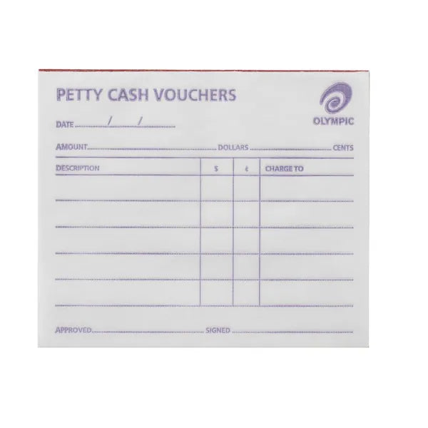 OLYMPIC PETTY CASH VOUCHER PAD 50 LEAF 100 X 120MM PACK 5